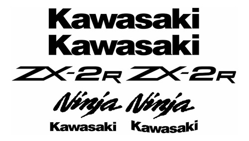 Jogo Faixa Emblema Adesivo Kawasaki Ninja 250r Zx2r 25012