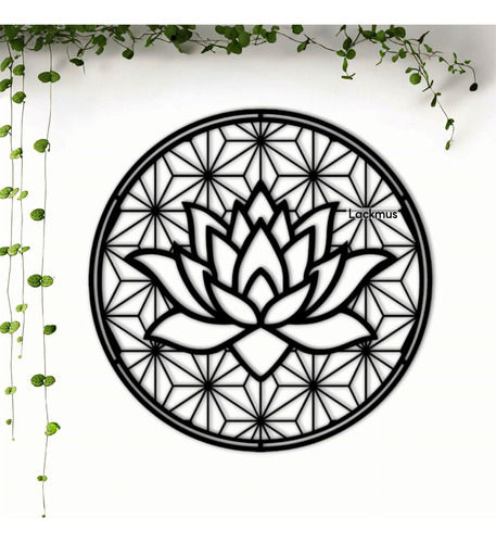 Cuadro Decorativo Loto Mandala Muro Hogar Pared Madera Mdf 