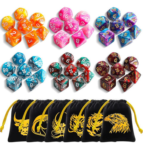 Conjunto De Dados Qmay Dnd, 42pcs Dados Poliédricos D&d D...
