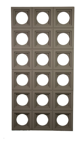 Panel Celosia Muro Para Decorar Pu 3d Circular 120x60cm Gris