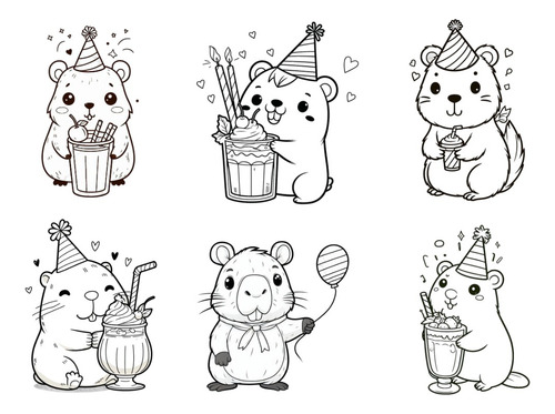 Kit Imprimible Planillla Juegos Cumpleaños Capibara Editable