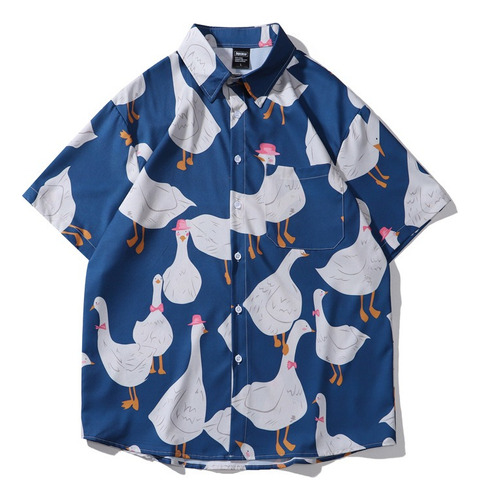 Camisa Unisex Manga Corta Patos Hawaiana 