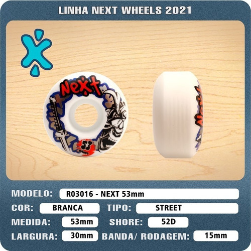 Imagem 4 de 6 de Rodinha Roda Skate Next (moska) 53mm 101a Dura E Veloz