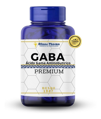 Gaba Ácido Gamma Aminobutírico 800mg 60 Cápsulas Com Laudo