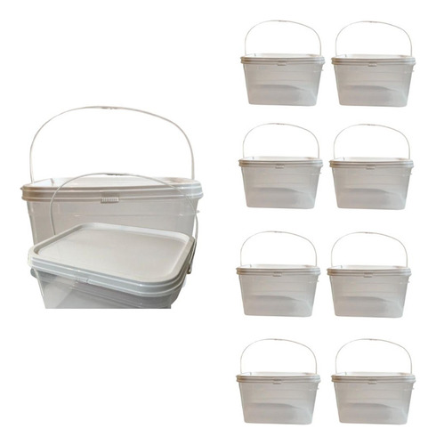 Pote Para Salada 2.4 Litros Transparente 8 Pçs