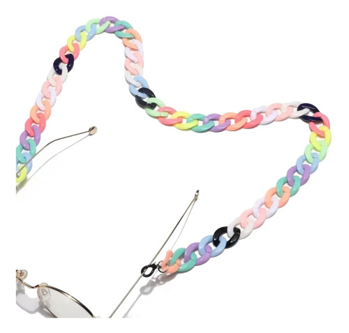 Cadena Sujetador Porta Cubrebocas Lentes Collar Moda Rainbow