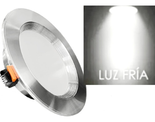 10pz Plafón Led 9w=90watts Bote 8cm Satinada Luz Blanca