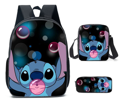 Set De Escolar Mochila Stitch +hombro+bolsa De Papelería3