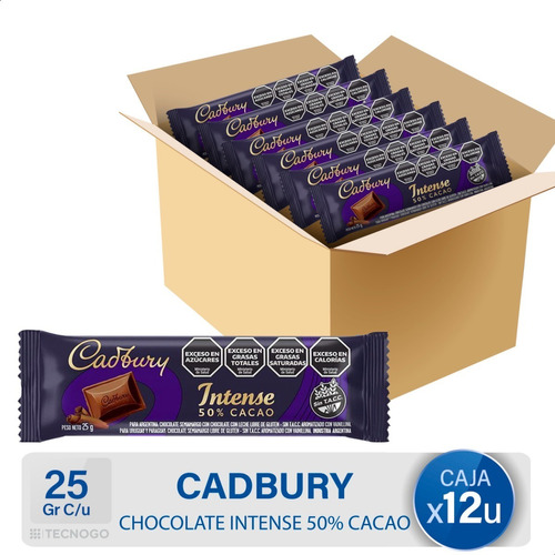 Chocolate Cadbury Intense Cacao Sin Tacc Caja De 12 Unidades