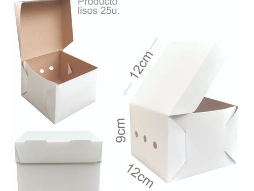 50 Cajas Para Porción 12x12x09cms Blancas. 