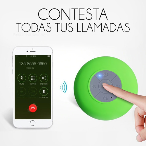 Bocina Bluetooth Regadera Contra Agua Llamadas Recargable