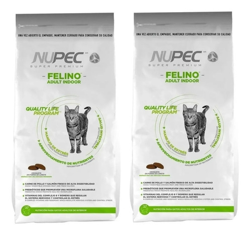 Alimento Felino Indoor Gato Adulto 2 Bultos De 3 Kg C/u