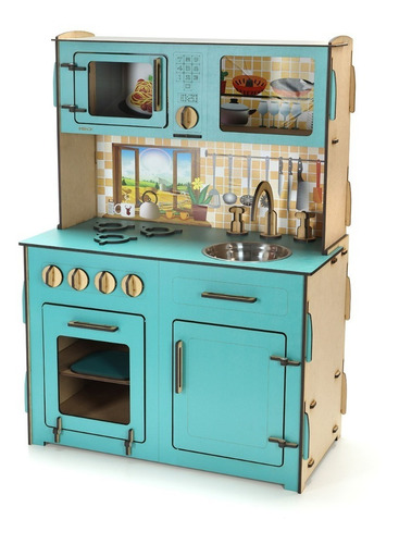 Cocina De Madera Para Chicos Cocinita De Juguete Infantil Color Rosa