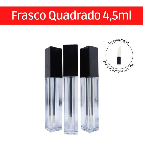 Frasco Gloss Vazio Quadrado 4,5ml Embalagens Maquiagem - 10u