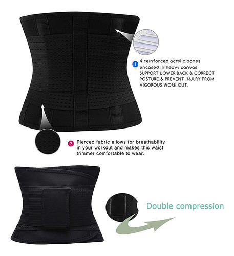 Cinturón Adelgazante Negro Unisex Para Hombres Y Mujeres, Ab