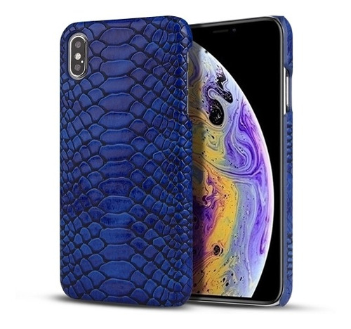Estuche Duro Iphone Xs Snakeskin Texture Pc Pu Gris