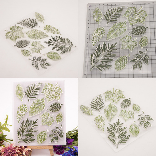 Sello Transparente Con Estampado De Hojas Para Bricolaje S