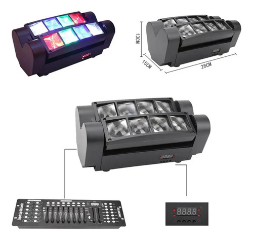 Disco Cabeza Móvil Audio Rítmico Rgbw Megaluz Mini Bar Beam