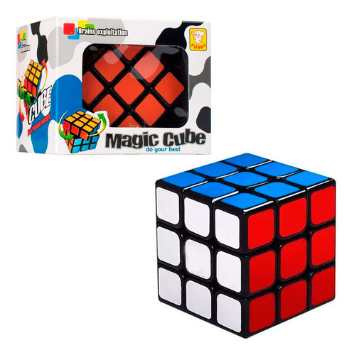 Cubo Mágico Cubo Mágico 3x3x3 Ank185 Ankah Estrutura preta