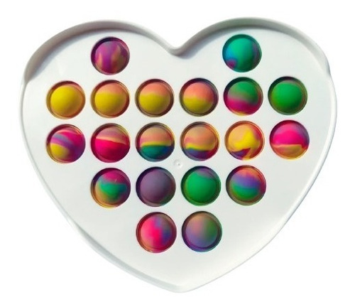 Imagen 1 de 8 de Pop It Rígido Corazon Blanco Tray Popit Dimple White Modelos