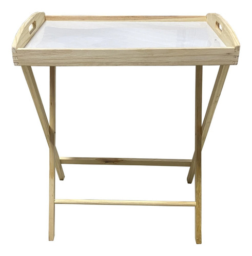 Mesa Plegable Rectangular Bambu Bandeja Pie Alto 50x36x60