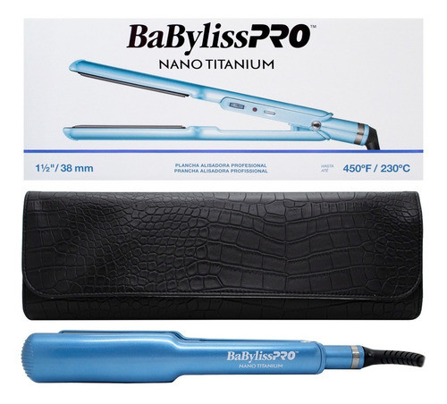 Planchita de pelo BaBylissPRO Nano Titanium 9559 BABNT9559 celeste 220V
