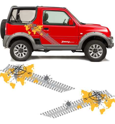 Adesivo Faixa Lateral Suzuki Jimny Rosa Dos Ventos Jmny18