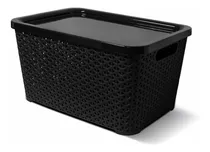 Comprar Canastos Organizador Plastico Apilable Rattan Mediano + Tapa Colombraro