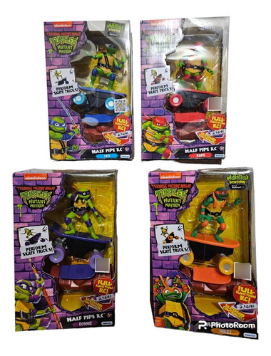 Teenage Mutant Ninja Turtles Rc Vehículo Skateboard 4figuras