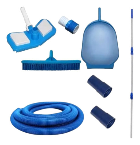 Kit Limpeza De Piscina + Cabo Telescópico 3m + Mangueira 3m