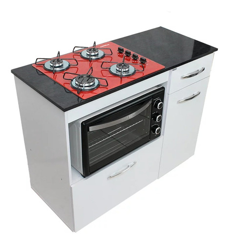 Kit Balcão Violeta Com Cooktop 4 Bocas E Forno Elétrico 60l 