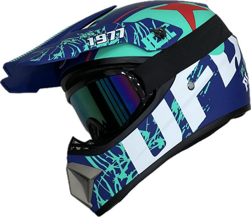 Capacete Downhill (c/óculos) Azul Fosco 58 (m)