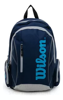 Mochila Tenis Wilson Advantage Color Azul Para Raqueta Raquetera Backpack Tenis Correas Ajustables Capacidad Dos Raquetas