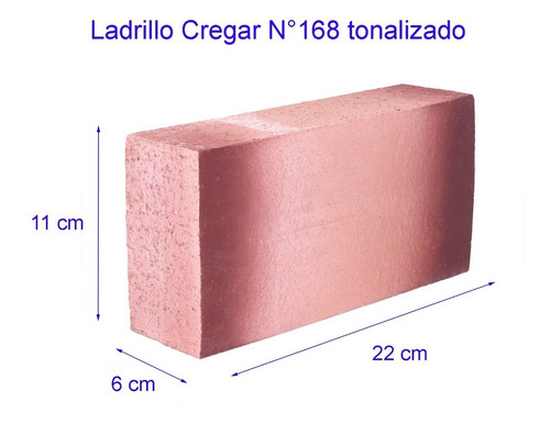 Imagen 2 de 6 de Ladrillo Refractario Cregar 22 X 11 X 6 Cm Tonalizado