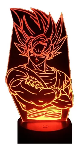 Lámpara LED 3D Dragon Ball Z Son Goku SSJ4 con la base que elijas! -  PictyourLamp