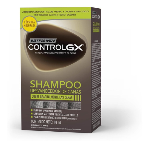 Shampoo Controlgx Just for men en tubo depresible de 118mL por 1 unidad