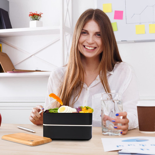 Lonchera Bento Para Adultos Con Compartimentos A Prueba De F