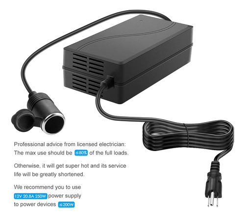 Convertidor De Corriente De Ca A Cc Shnitpwr 12v 20a 250w