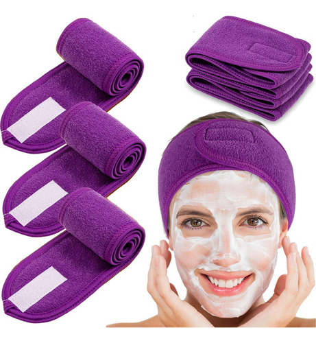 Whaline Diadema Spa Facial Whaline 4 Packs Ajustable Toalla