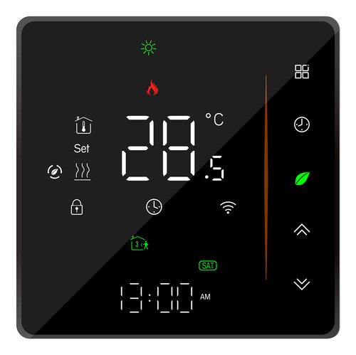 S Termostato Calefacción Negro Con Sistema Home, 5 A Progra