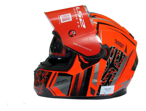 Casco Integral Ls2 Ff320 Evo Zion/fluo/visor Solar Interno