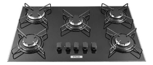 Cooktop A Gas 5 Bocas Stelar Preto Bivolt Automatico 110v/220v