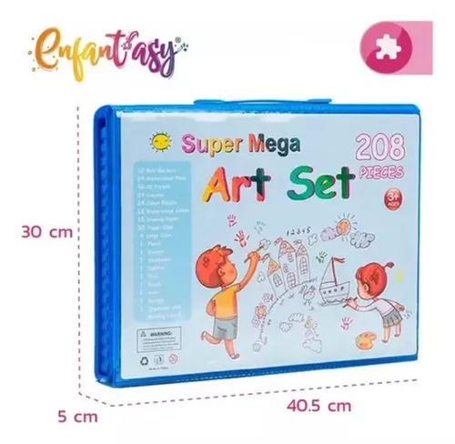 Set Kit De Arte Dibujo Colores Para Niños (As) Maleta X208 Piezas