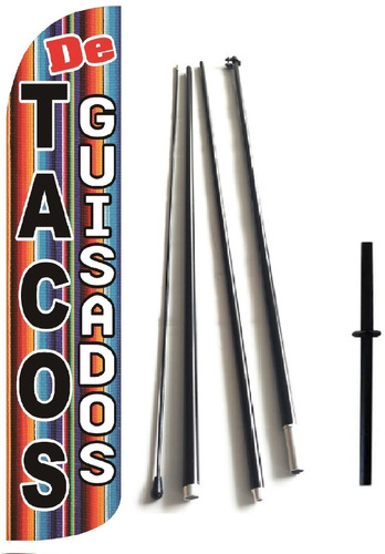 Tacos De Guisado Estructura Asta Estaca Bandera Publicitaria