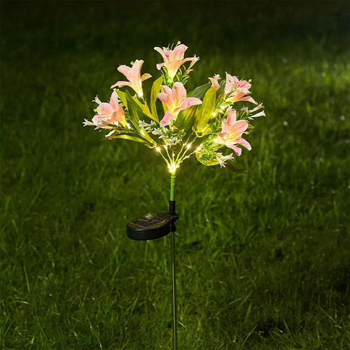 Lámpara Solar Flores Jardín Paisaje Luz Planta Artificial