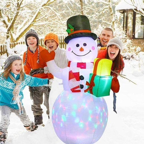Navideños Con Luz Led Ninos Mono De Nieve Muñecos Inflables