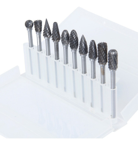 10pcs Acero De Tungsteno Yg8 Carburo Rotary Burr