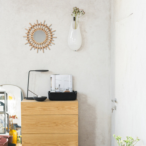Nuevo Espejo De Maquillaje De Ratán For Decoración De Pared