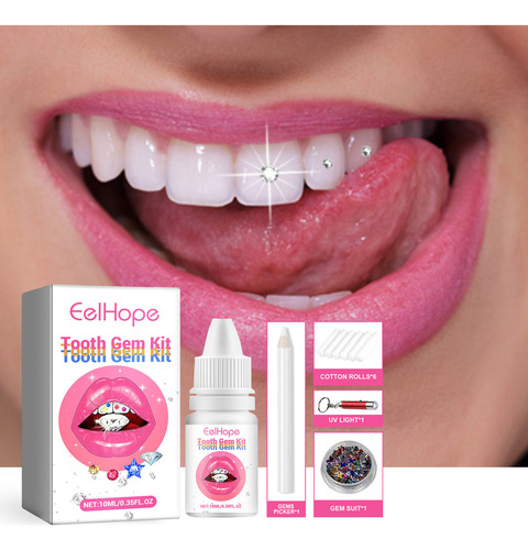 Juego De Cristales H Tooth Con Lámpara De Curado Y Pegamento