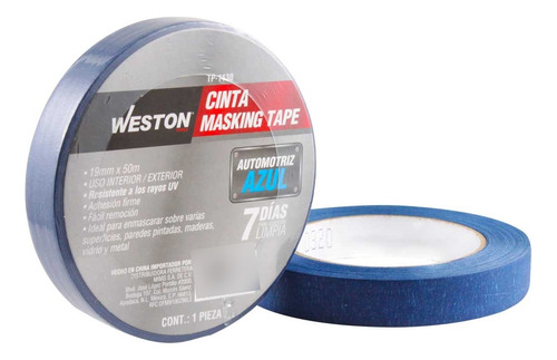 8 Cintas Masking Tape Azul 7 Días 19mm X 50m Marca Weston